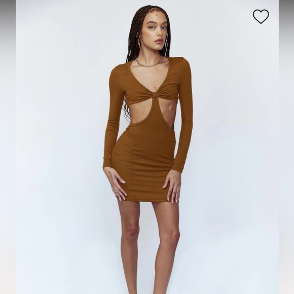 NWT Princess Polly Sabella Mini Dress Brown 4 - Picture 1 of 8